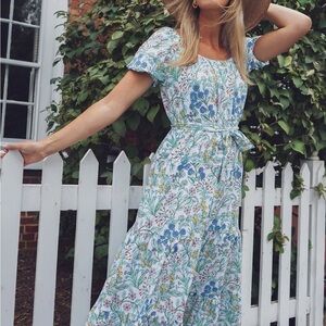 Smith & Quinn Jude‎ Floral Puff Sleeve Maxi Dress Medium